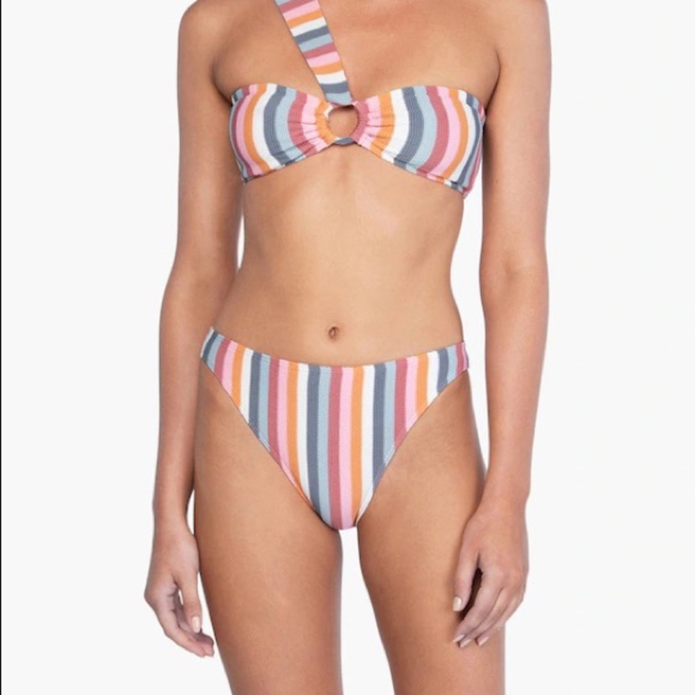 Peony Rainbow Hi Line Bikini Bottom Sz 8 NWT New Reg $75